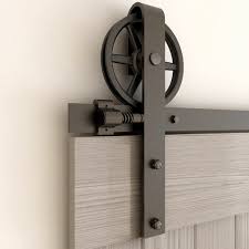 Barn Door Hardware - Double Door - Big Wheels J Shaped Hangers 13 ft Track