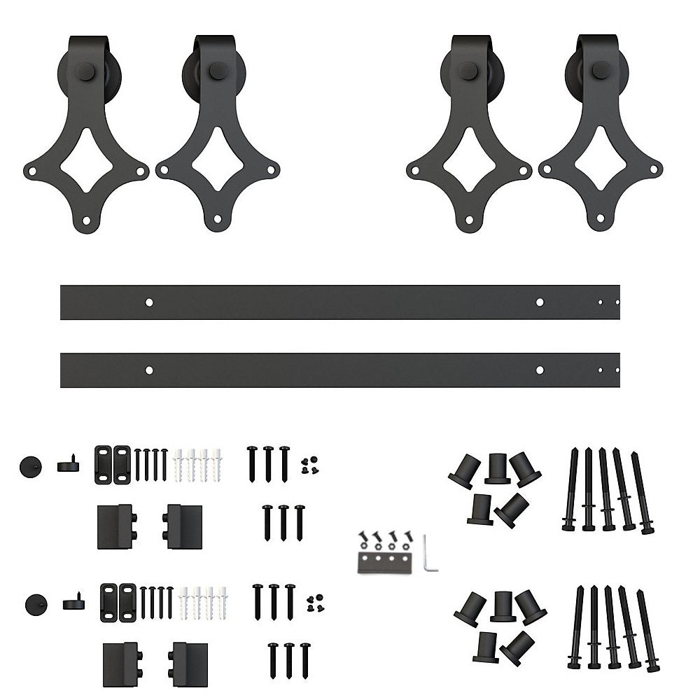 Barn Door Hardware, Sliding Door Hardware, Exposed Wheel Hardware, Double Door Hardware