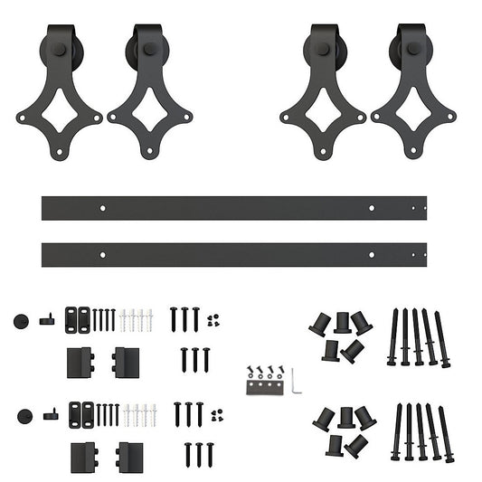 Barn Door Hardware, Sliding Door Hardware, Exposed Wheel Hardware, Double Door Hardware