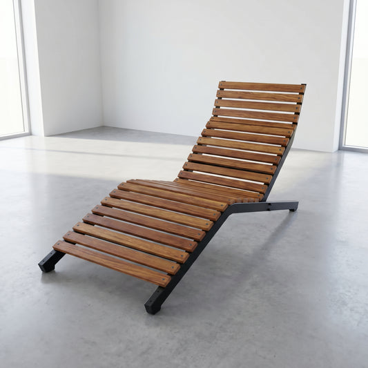 Indoor / Outdoor Lounge Chair Frame, Steel Chair Base, Black Powder Coated, Industrial Furniture